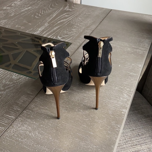 Jimmy Choo Loila suede/metallic leather black heels. - Picture 5 of 9